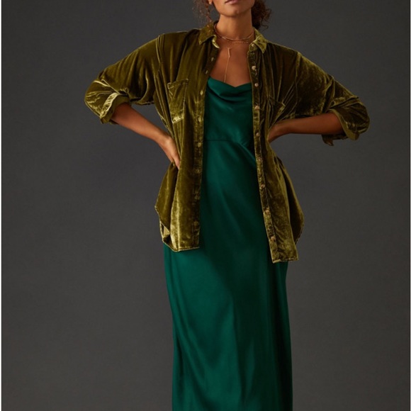 🧳 Pilcro Relaxed Velvet Buttondown - Picture 2 of 9